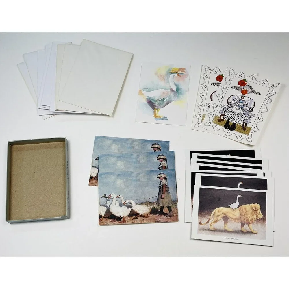 VTG Lot 15 Duck Goose Bird Themed Notecards Postcards +13 Envelopes READ